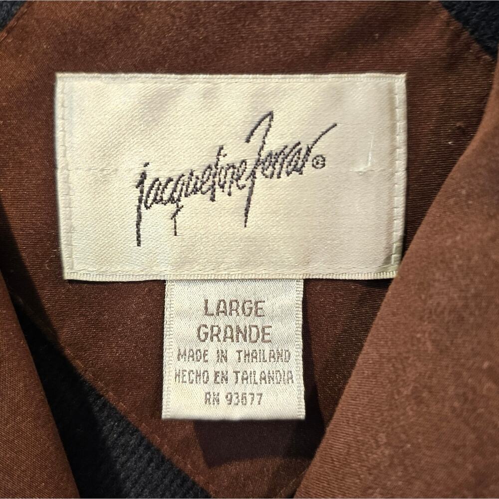 Jacqueline Ferrar Button Up Mid Length Lined Coat Brown Velour Collar Large - Picture 3 of 8